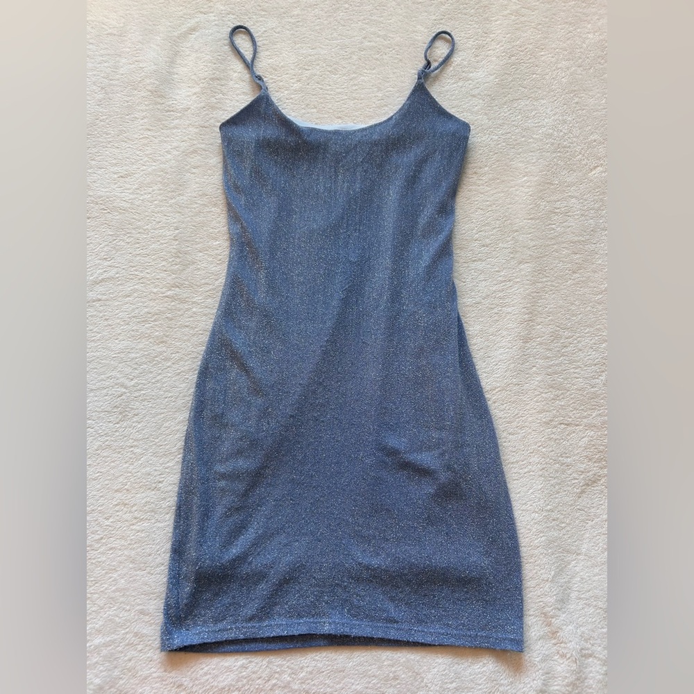Lucy in the Sky Shimmering Blue Mini Dress